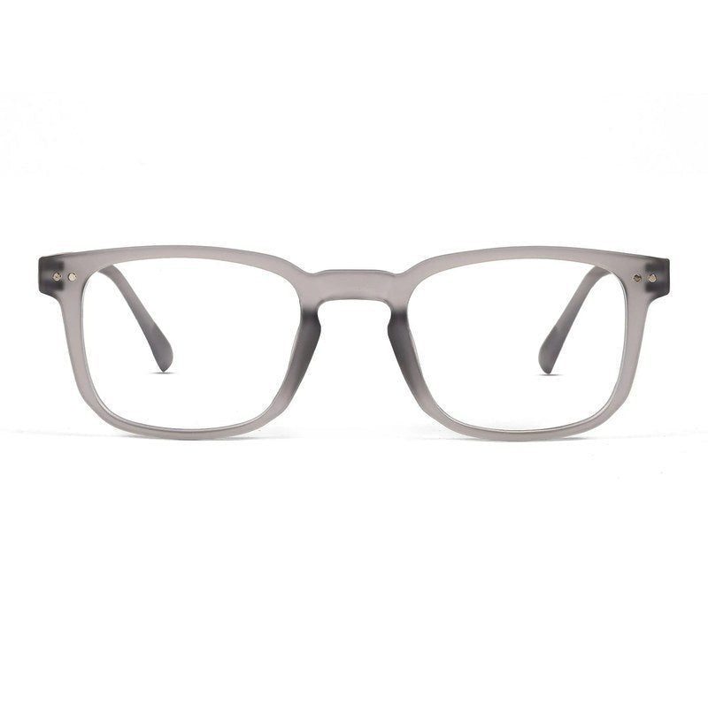 BluArmor Transparent Smoke Medium Full Rim SQUARE Computer Glasses for Men & Women — Hashtag Eyewears