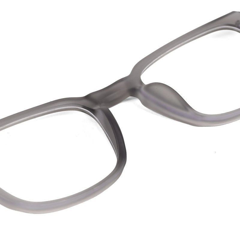BluArmor Transparent Smoke Medium Full Rim SQUARE Computer Glasses for Men & Women — Hashtag Eyewears
