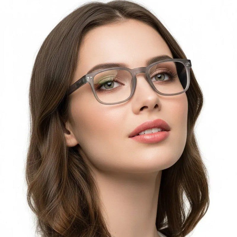 BluArmor Transparent Smoke Medium Full Rim SQUARE Computer Glasses for Men & Women — Hashtag Eyewears