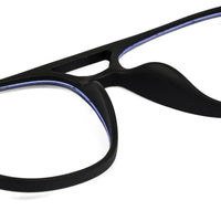 BluLite Black Medium Full Rim Square Computer Glasses for Men & Women — Hashtag Eyewears