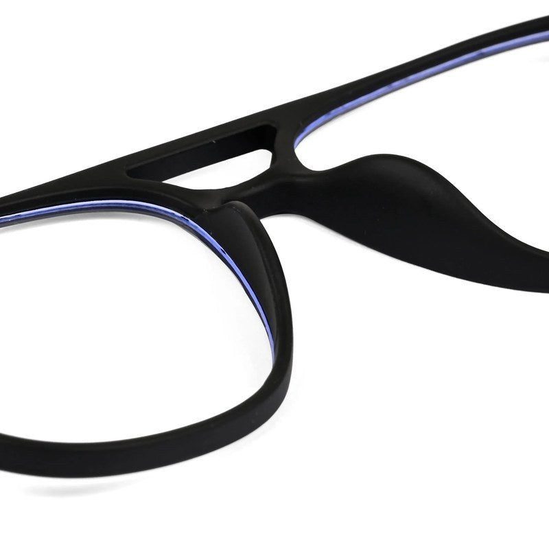 BluLite Black Medium Full Rim Square Computer Glasses for Men & Women — Hashtag Eyewears