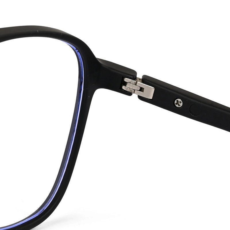 BluLite Black Medium Full Rim Square Computer Glasses for Men & Women — Hashtag Eyewears