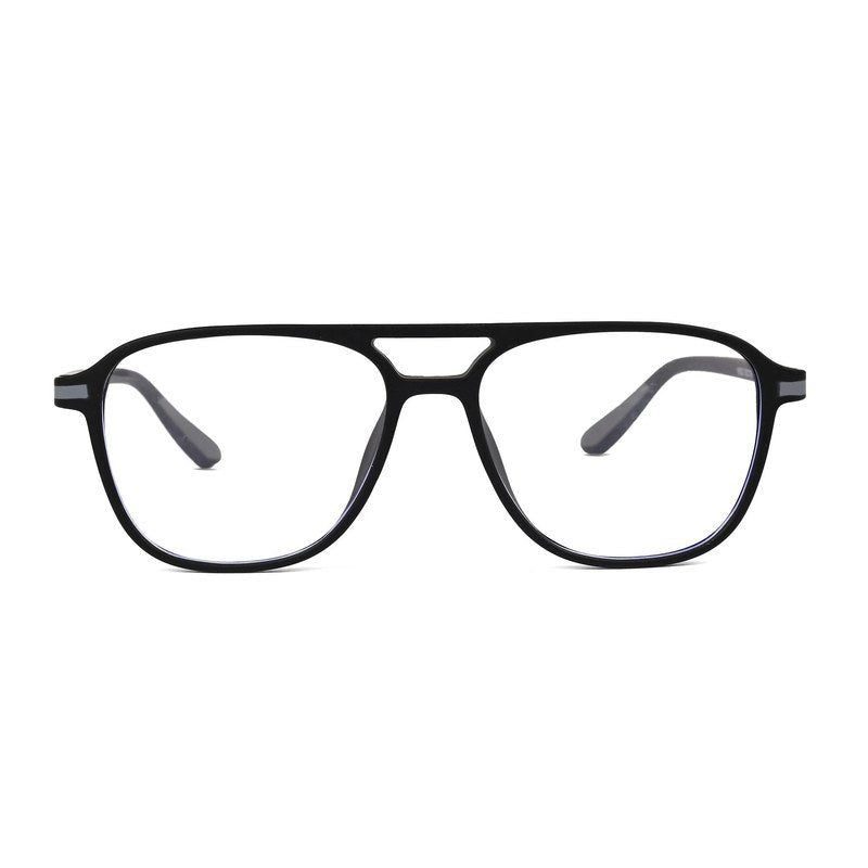 BluLite Black Medium Full Rim Square Computer Glasses for Men & Women — Hashtag Eyewears