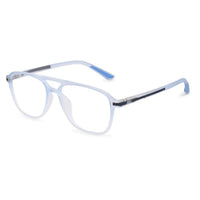 BluLite Transparent Light Blue & Transparent White Medium Full Rim Square Computer Glasses for Men & Women — Hashtag Eyewears