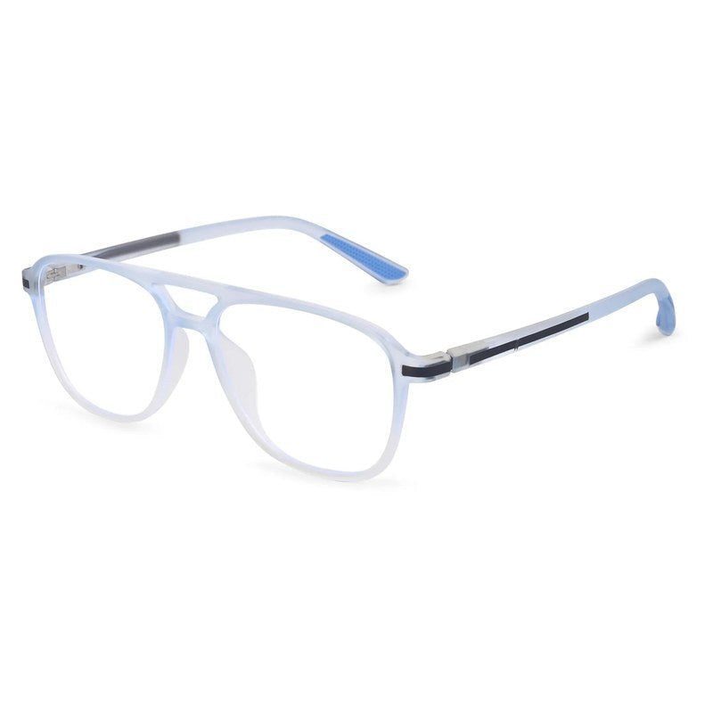 BluLite Transparent Light Blue & Transparent White Medium Full Rim Square Computer Glasses for Men & Women — Hashtag Eyewears