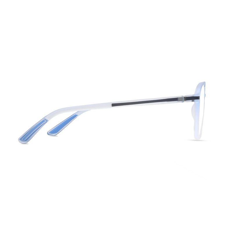 BluLite Transparent Light Blue & Transparent White Medium Full Rim Square Computer Glasses for Men & Women — Hashtag Eyewears