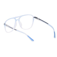 BluLite Transparent Light Blue & Transparent White Medium Full Rim Square Computer Glasses for Men & Women — Hashtag Eyewears