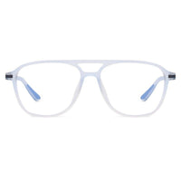 BluLite Transparent Light Blue & Transparent White Medium Full Rim Square Computer Glasses for Men & Women — Hashtag Eyewears