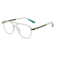 BluLite Transparent Light Green Medium Full Rim Square Computer Glasses for Men & Women — Hashtag Eyewears