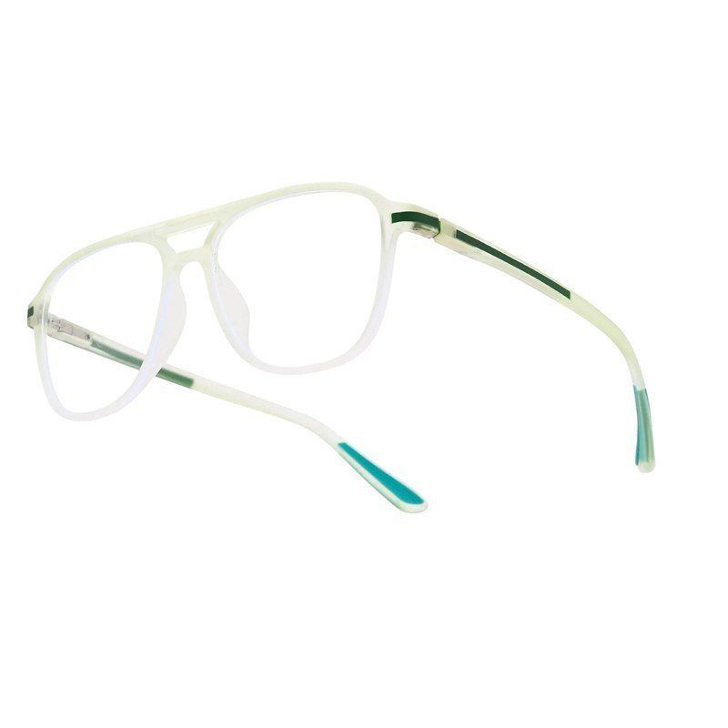 BluLite Transparent Light Green Medium Full Rim Square Computer Glasses for Men & Women — Hashtag Eyewears