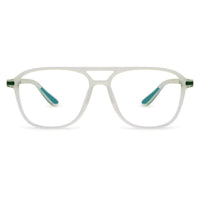 BluLite Transparent Light Green Medium Full Rim Square Computer Glasses for Men & Women — Hashtag Eyewears
