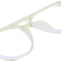 BluLite Transparent Light Green Medium Full Rim Square Computer Glasses for Men & Women — Hashtag Eyewears