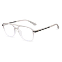 BluLite Transparent Light Grey & White Medium Full Rim Square Computer Glasses for Men & Women — Hashtag Eyewears