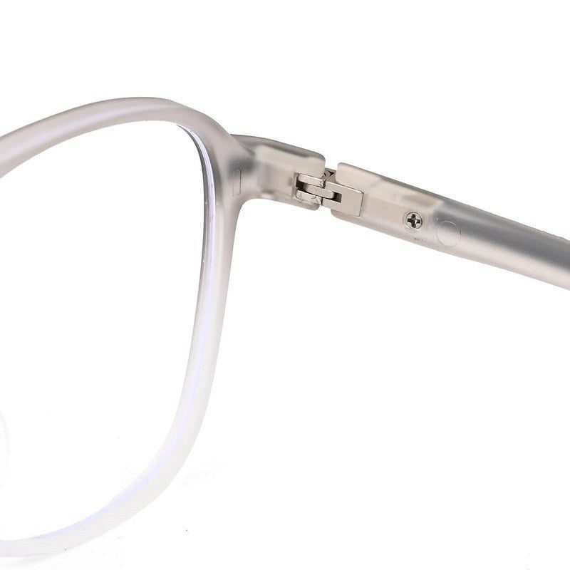 BluLite Transparent Light Grey & White Medium Full Rim Square Computer Glasses for Men & Women — Hashtag Eyewears
