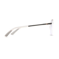 BluLite Transparent Light Grey & White Medium Full Rim Square Computer Glasses for Men & Women — Hashtag Eyewears