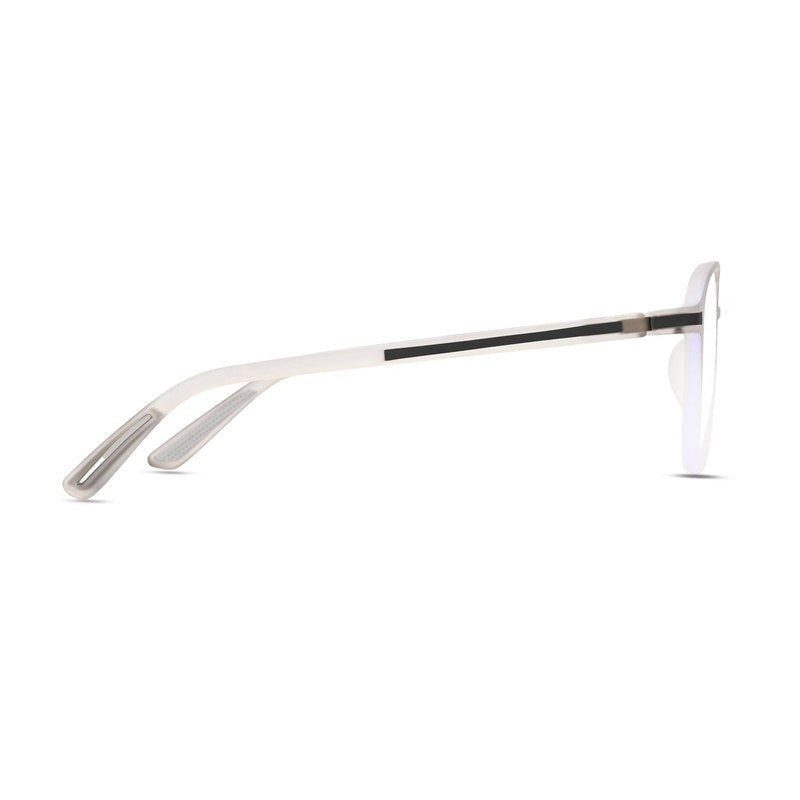BluLite Transparent Light Grey & White Medium Full Rim Square Computer Glasses for Men & Women — Hashtag Eyewears