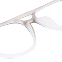 BluLite Transparent Light Grey & White Medium Full Rim Square Computer Glasses for Men & Women — Hashtag Eyewears