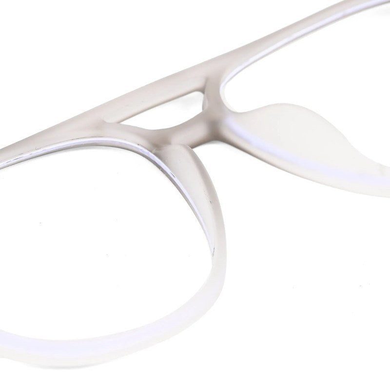 BluLite Transparent Light Grey & White Medium Full Rim Square Computer Glasses for Men & Women — Hashtag Eyewears