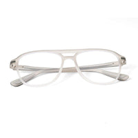 BluLite Transparent Light Grey & White Medium Full Rim Square Computer Glasses for Men & Women — Hashtag Eyewears