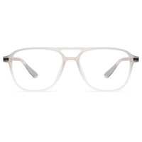 BluLite Transparent Light Grey & White Medium Full Rim Square Computer Glasses for Men & Women — Hashtag Eyewears