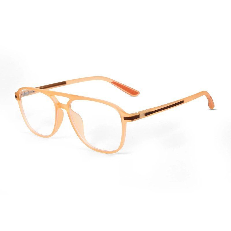 BluLite Transparent Orange Medium Full Rim Square Computer Glasses for Men & Women — Hashtag Eyewears