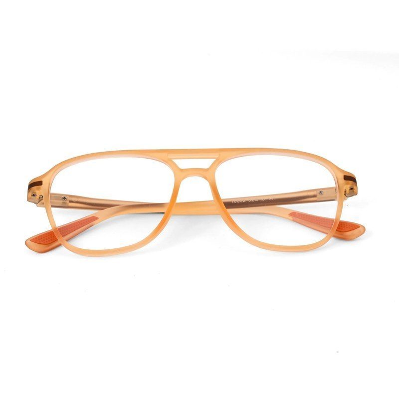 BluLite Transparent Orange Medium Full Rim Square Computer Glasses for Men & Women — Hashtag Eyewears