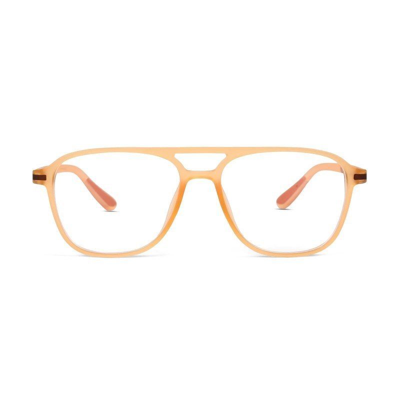 BluLite Transparent Orange Medium Full Rim Square Computer Glasses for Men & Women — Hashtag Eyewears