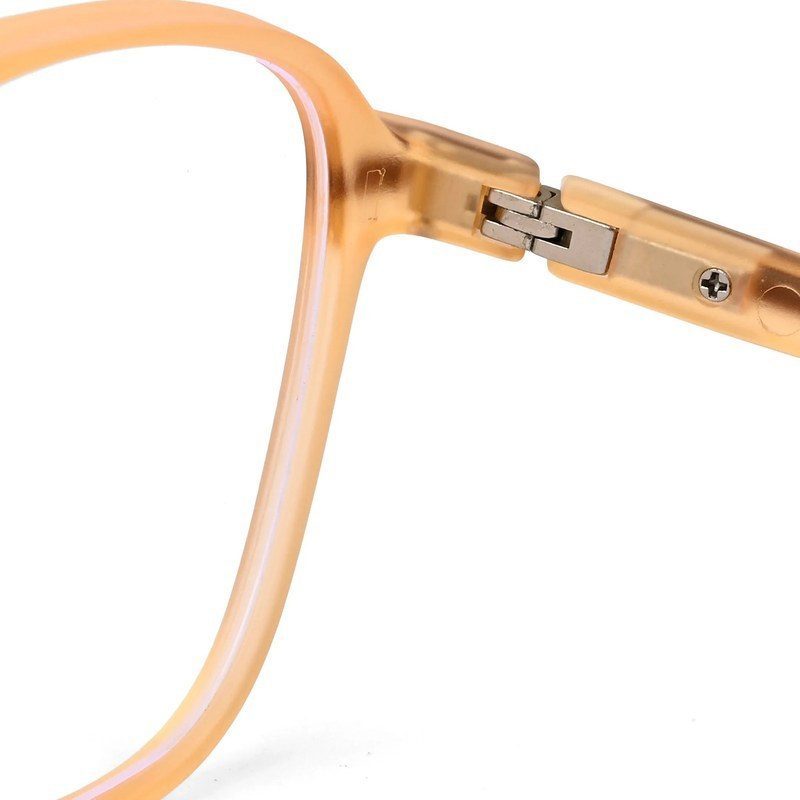 BluLite Transparent Orange Medium Full Rim Square Computer Glasses for Men & Women — Hashtag Eyewears