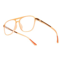 BluLite Transparent Orange Medium Full Rim Square Computer Glasses for Men & Women — Hashtag Eyewears