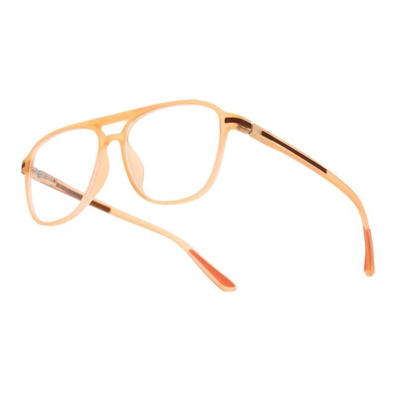 BluLite Transparent Orange Medium Full Rim Square Computer Glasses for Men & Women — Hashtag Eyewears
