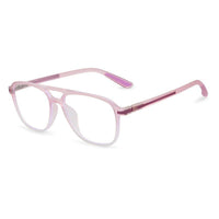BluLite Transparent Pink & Transparent White Medium Full Rim Square Computer Glasses for Men & Women — Hashtag Eyewears