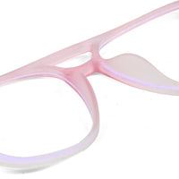 BluLite Transparent Pink & Transparent White Medium Full Rim Square Computer Glasses for Men & Women — Hashtag Eyewears