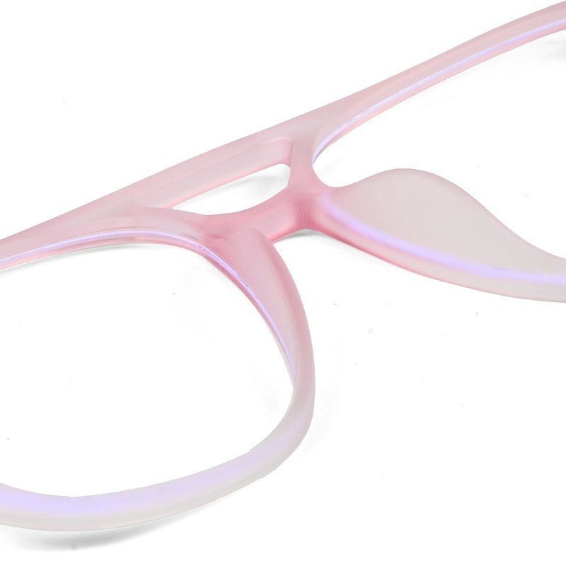 BluLite Transparent Pink & Transparent White Medium Full Rim Square Computer Glasses for Men & Women — Hashtag Eyewears