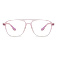 BluLite Transparent Pink & Transparent White Medium Full Rim Square Computer Glasses for Men & Women — Hashtag Eyewears