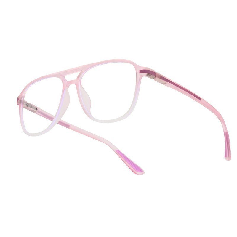 BluLite Transparent Pink & Transparent White Medium Full Rim Square Computer Glasses for Men & Women — Hashtag Eyewears