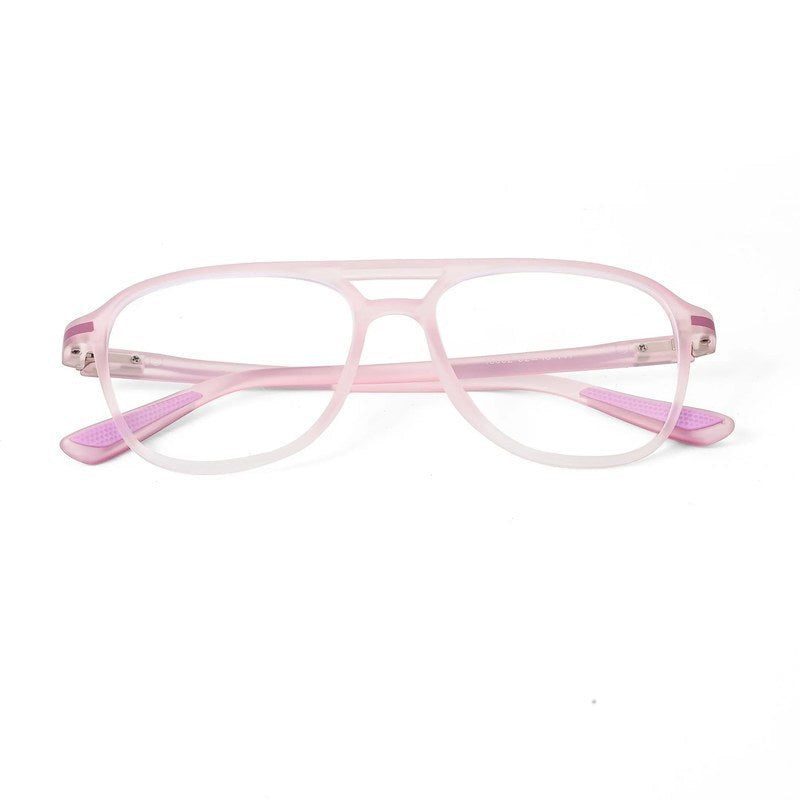 BluLite Transparent Pink & Transparent White Medium Full Rim Square Computer Glasses for Men & Women — Hashtag Eyewears
