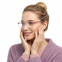 BluLite Transparent Pink & Transparent White Medium Full Rim Square Computer Glasses for Men & Women — Hashtag Eyewears