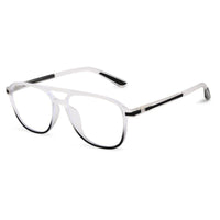 BluLite Transparent White & Black Medium Full Rim Square Computer Glasses for Men & Women — Hashtag Eyewears