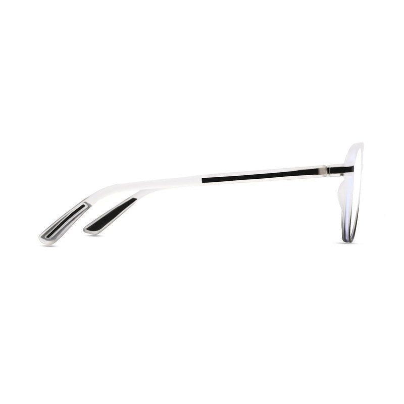 BluLite Transparent White & Black Medium Full Rim Square Computer Glasses for Men & Women — Hashtag Eyewears