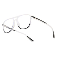 BluLite Transparent White & Black Medium Full Rim Square Computer Glasses for Men & Women — Hashtag Eyewears