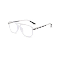 BluLite Transparent White Medium Full Rim Square Computer Glasses for Men & Women — Hashtag Eyewears