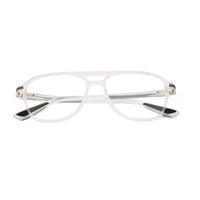 BluLite Transparent White Medium Full Rim Square Computer Glasses for Men & Women — Hashtag Eyewears