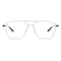 BluLite Transparent White Medium Full Rim Square Computer Glasses for Men & Women — Hashtag Eyewears