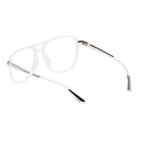 BluLite Transparent White Medium Full Rim Square Computer Glasses for Men & Women — Hashtag Eyewears