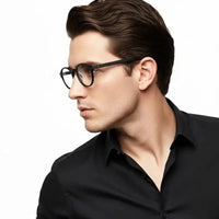 BluShield | Black Medium Full Rim Round Computer Glasses for Men & Women [Blue Block]