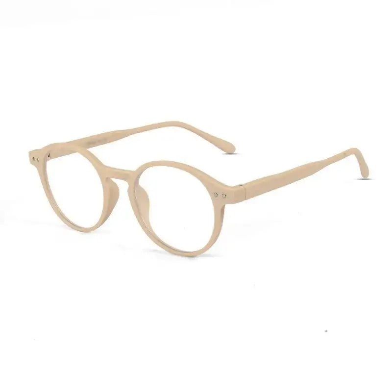 BluShield | Cream Medium Full Rim Round Computer Glasses for Men & Women [Blue Block]