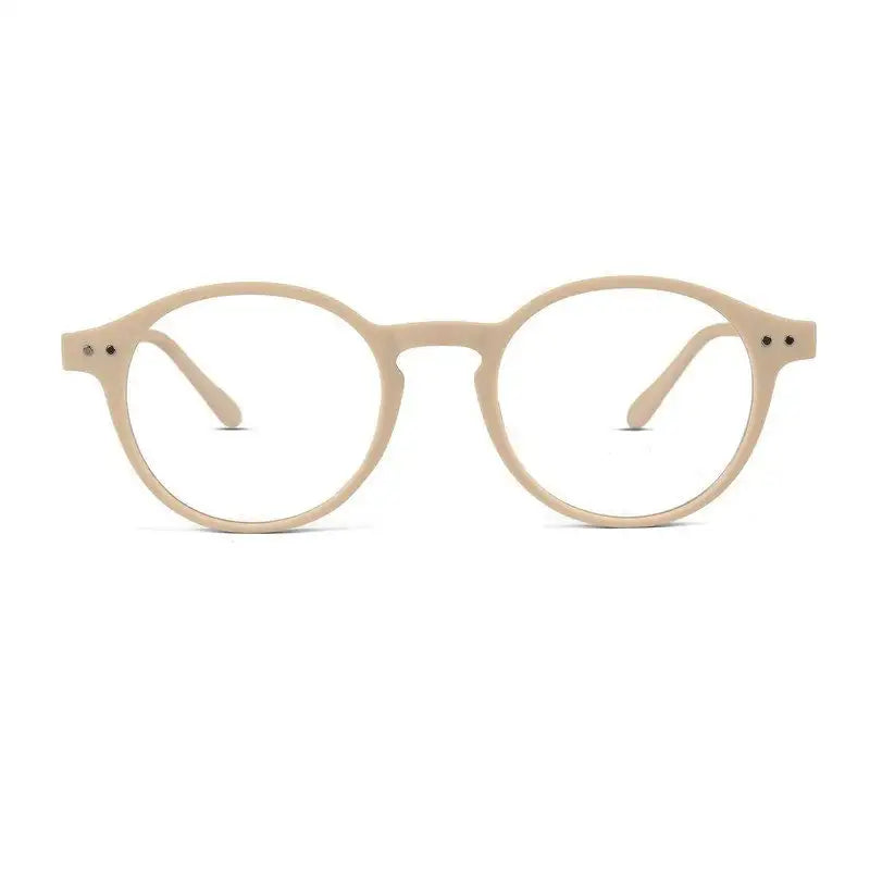 BluShield | Cream Medium Full Rim Round Computer Glasses for Men & Women [Blue Block]