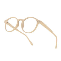 BluShield | Cream Medium Full Rim Round Computer Glasses for Men & Women [Blue Block]