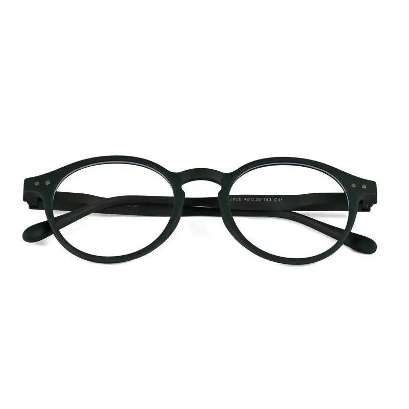 BluShield | Green Medium Full Rim Round Computer Glasses for Men & Women [Blue Block]
