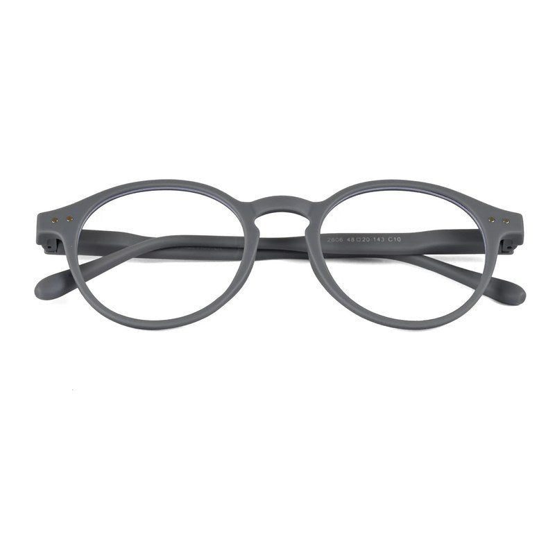 BluShield Grey Medium Full Rim CIRCLE Computer Glasses for Men & Women — Hashtag Eyewears